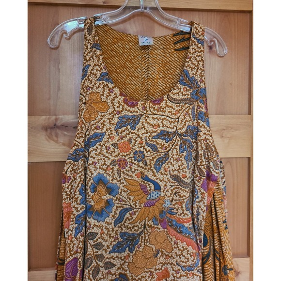 Blue Ginger 100% Cotton Bohemian Maxi Dress MEDIUM Fall Tapestry Boho Crunchy M - Picture 3 of 11